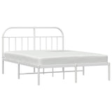 Metal Bed Frame without Mattress with Headboard White 180x200cm 353688
