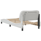 Bed Frame with LED without Mattress "Hvar" White 90x200 cm 3213907