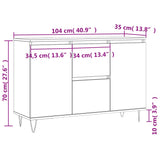 ZNTS Sideboard White 104x35x70 cm Engineered Wood 827204