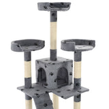 Cat Tree with Sisal Scratching Posts 170 cm Paw Prints Grey 170613