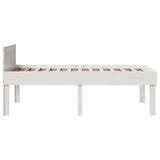 Bed Frame without Mattress White 75x190 cm Small Single Solid Wood Pine 855745