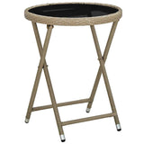 Garden Bistro Set 3 pcs Beige Poly rattan 3334965