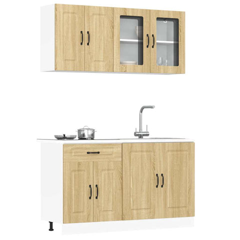 ZNTS 4 Piece Kitchen Cabinet Set Kalmar Sonoma Oak Engineered Wood 3314854