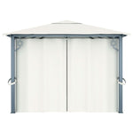 ZNTS Gazebo with Curtain&LED String Lights 4x3 m Cream Aluminium 3070335