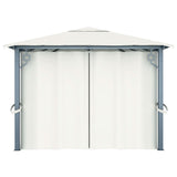ZNTS Gazebo with Curtain&LED String Lights 4x3 m Cream Aluminium 3070335