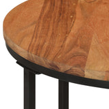 ZNTS Coffee Table 45x45x35 cm Solid Wood Acacia and Iron 372740