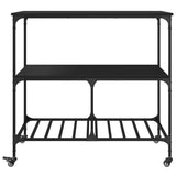 Kitchen Trolley Black 100x50x95 cm Engineered Wood 842306
