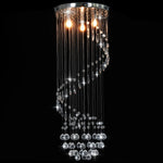 Ceiling Lamp with Crystal Beads Silver Spiral G9 281577