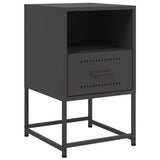 Bedside Cabinets 2 pcs Black 36x39x60.5 cm Steel 846555
