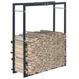 286287 Firewood Rack Black 80x25x100 cm Steel