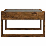 Coffee Table with Infinity LED Smoked Oak 50x53x30 cm 847627