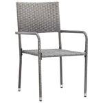 ZNTS Garden Dining Chairs 6 pcs Stackable Grey Poly Rattan 318723