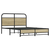 Bed Frame without Mattress 135x190 cm Double Sonoma Oak Engineered Wood 4100427