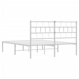 Metal Bed Frame without Mattress with Headboard White 140x200cm 355709
