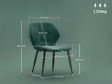 Set of Four Flannel Relaxed Tub Dining Chairs - Green T3398P340964