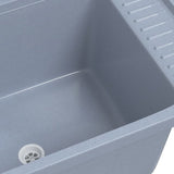 Sink Washbasin for Wall Mounting Grey 60x40x28 cm Resin 4002798