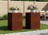 Plant Stand 2 pcs Rusty 40 x 40 x 80 cm Weathering Steel 8012557