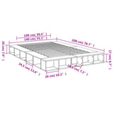 Bed Frame without Mattress Grey Sonoma 140x200 cm 3280480