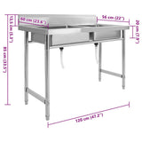 Kitchen Sink Double Basin Stainless Steel 144291
