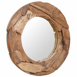 Decorative Mirror Teak 80 cm Round 244561