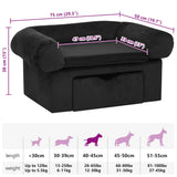 Dog Sofa with Drawer Black 75x50x38 cm Plush 171078
