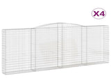 Arched Gabion Baskets 4 pcs 400x30x180/200 cm Galvanised Iron 3146920