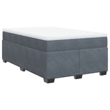 Box Spring Bed with Mattress Dark Grey 120x200 cm Velvet 3285276