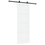 Sliding Door White and Black 83 x 232 cm Solid Pine Wood 3445455