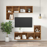 TV Cabinet Set Old Wood 37 x 37 x 107 cm Engineered Wood 875081