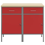 Work Cabinet with Drawer 2 pcs Red and Grey 100 x 55 x 85 cm 3321361