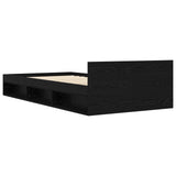 Bed Frame with Storage Black Oak 80 x 200 cm Engineered Wood 3429603