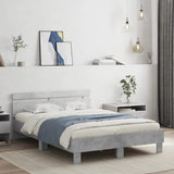 Bed Frame with LED without Mattress Concrete Grey 120x190 cm Small Double 3207577