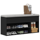 Shoe Bench Black 102x30.5x45 cm Engineered Wood 862704