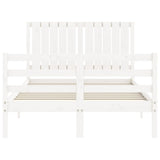 Bed Frame without Mattress White Small Double Solid Wood 3194737