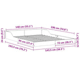 Bed Frame Wax Brown 140 x 190 cm Solid Pine Wood 873321