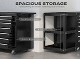 Lockable Steel Tool Chest on Wheels, 7 Drawer Tool Box with Handle for Workshop, Garage, Black T3398P554080