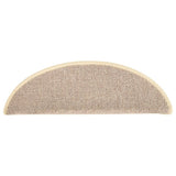 Stair Mats 15 pcs 56x17x3 cm White and Brown Half Round 149852