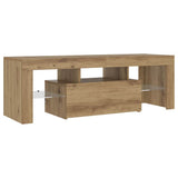 TV Cabinet with LED Lights Artisan Oak 120x36.5x40 cm Engineered Wood 856302