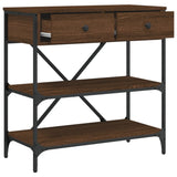 Console Table Brown Oak 75x34.5x75 cm Engineered Wood 833412