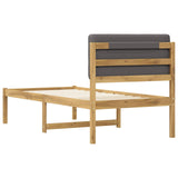 Bed Frame with Upholstered Headboard Whitewash and Light Grey 904354