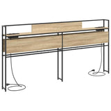 Storage Headboard with Shelf Sonoma oak 200 cm Engineered wood 859661