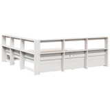 Bookcase Bed without Mattress White 140x200 cm Solid Wood Pine 3324353