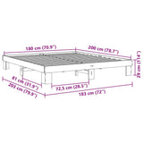 Bed Frame without Mattress 180x200 cm Solid Wood Oak 851954