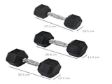 Rubber Dumbbell Set Sports Hex Weight Sets Home Gym Fitness Lift Strength Training Exercise x 5kg, T3398P376771