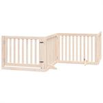 Dog Gate with Door Foldable 12 Panels 960 cm Poplar Wood 3155668