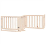 Dog Gate with Door Foldable 12 Panels 960 cm Poplar Wood 3155668