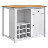Kitchen Trolley PANAMA 2 pcs White and Honey Wax Solid-Pine 3425393