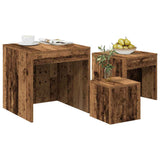 Nesting Tables 3 pcs Old Wood Engineered Wood 856686