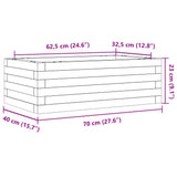 ZNTS Garden Planter Wax Brown 70x40x23 cm Solid Wood Pine 847220