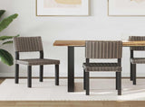 Dining Chair 2 pcs Kubu Rattan Black Wash 46 x 55 x 84 cm 42012425
